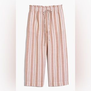 Madewell Smocked Huston Pull-On Crop Pants in Stripe